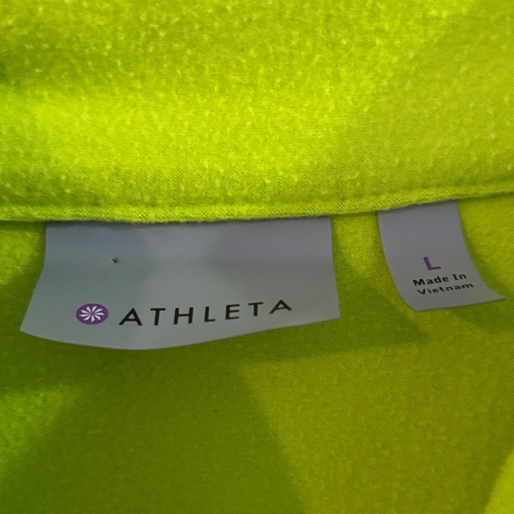 Athleta Neon Lime Half-Zip Pullover - Picture 2 of 3